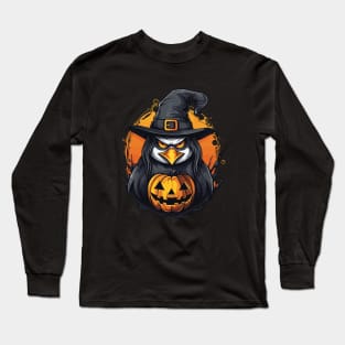 Creepy Penguin Halloween Design Long Sleeve T-Shirt